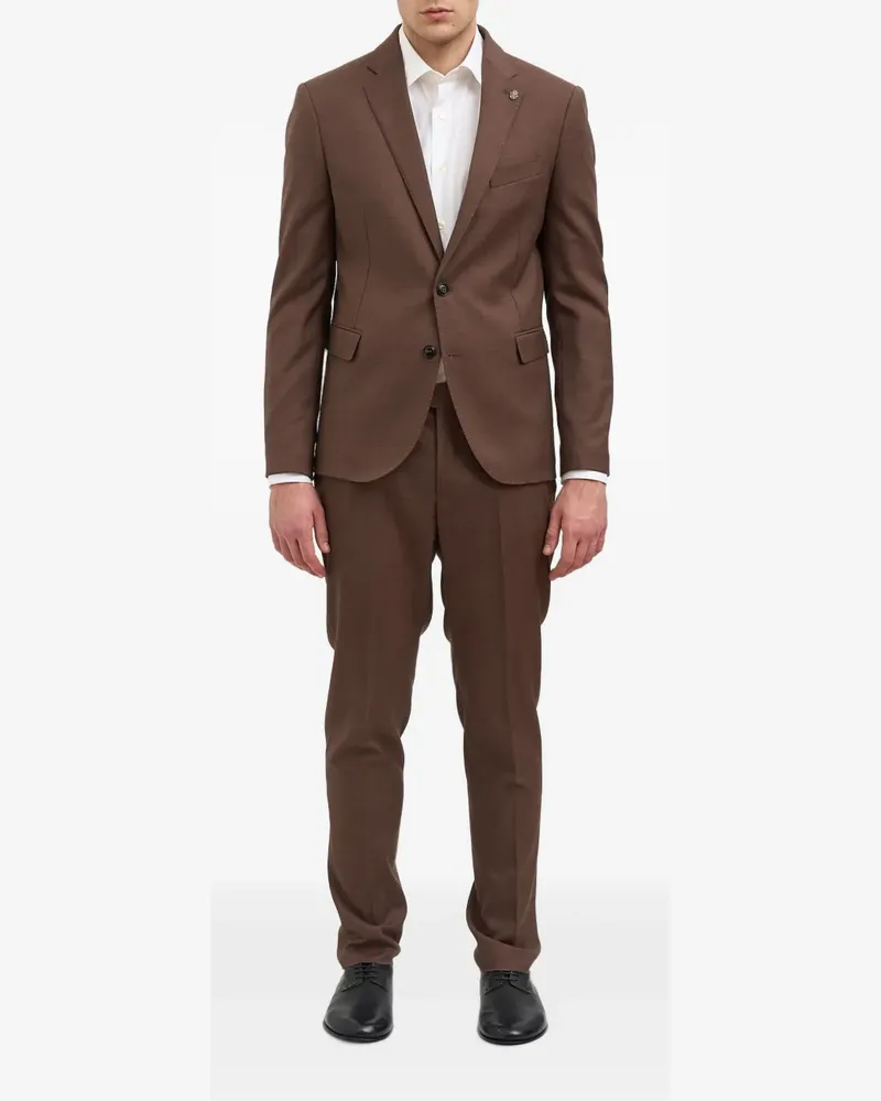 Daniele Alessandrini pin-detail single-breasted suit - Braun Braun
