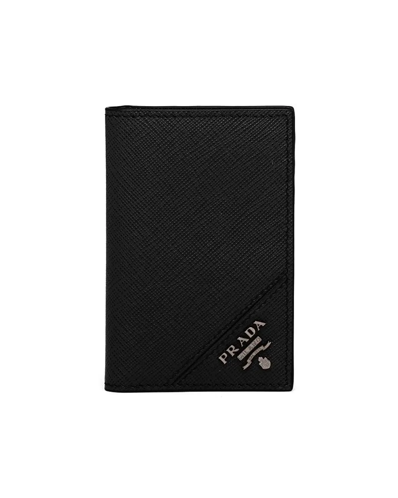 Prada Saffiano-Portemonnaie - Schwarz Schwarz
