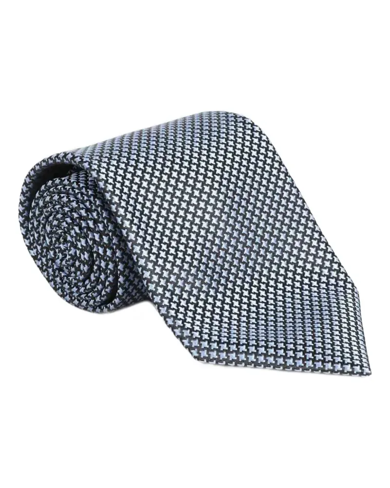 Tom Ford Seidenkrawatte mit Hahnentrittmuster - Schwarz Schwarz