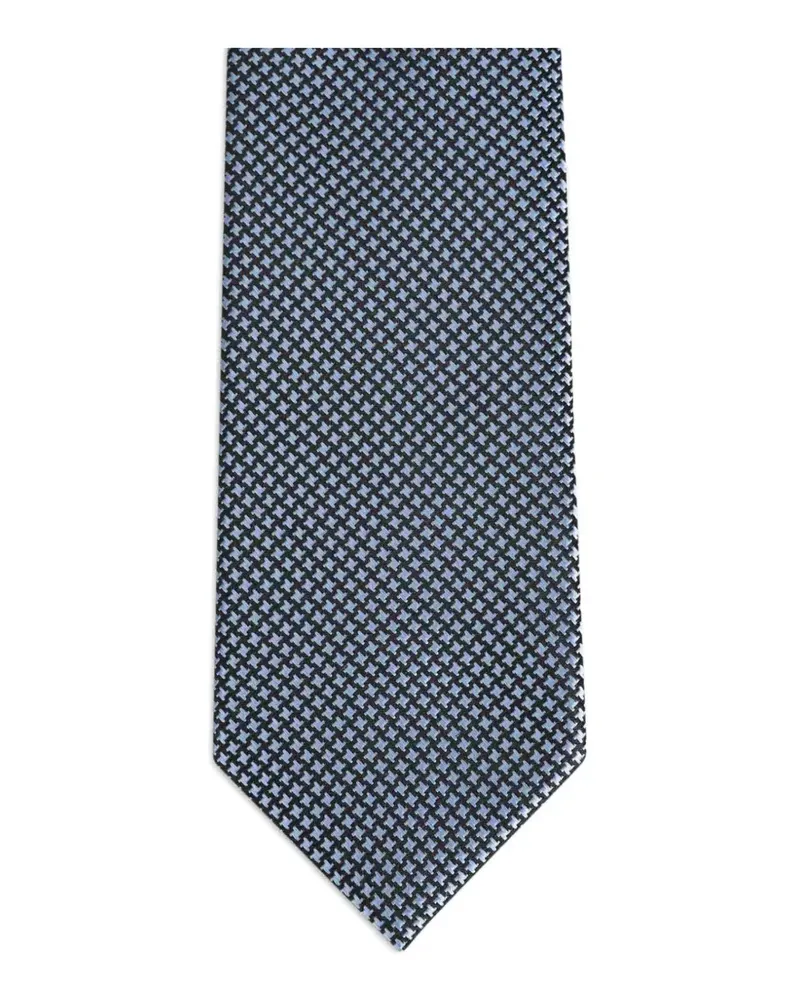 Tom Ford houndstooth-pattern silk tie - Schwarz Schwarz