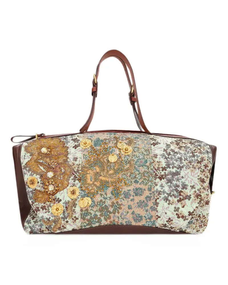 Dries van Noten East-West Tasche mit Stickerei - Nude Nude