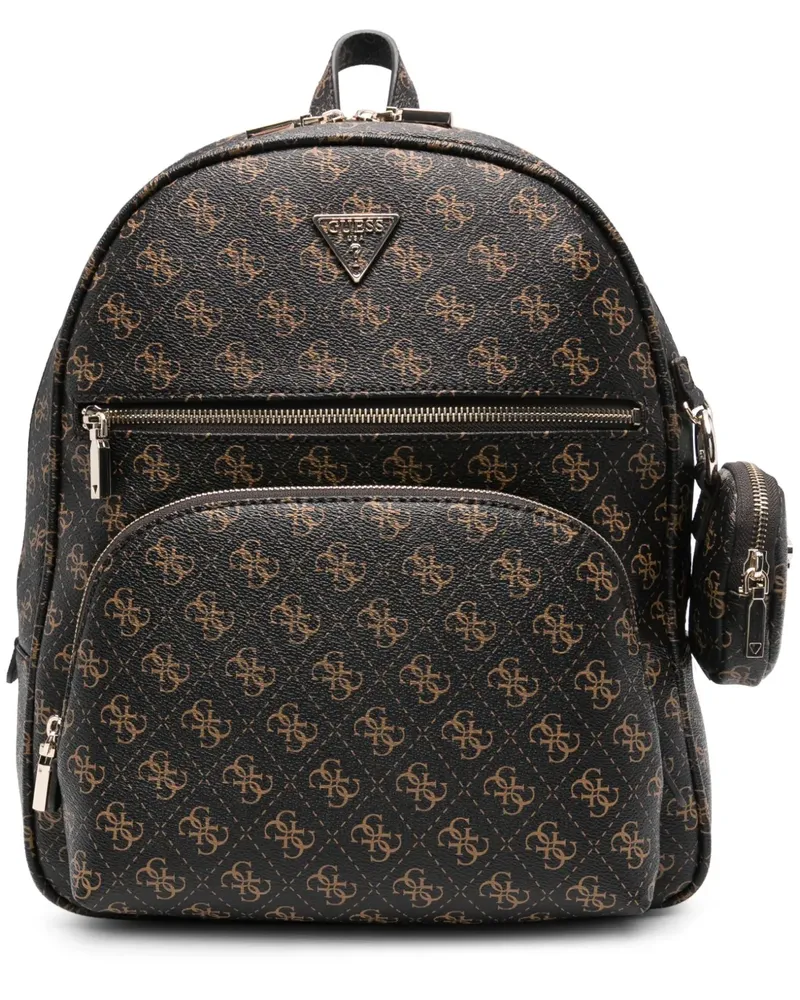 Guess Rucksack mit Monogramm-Print - Braun Braun
