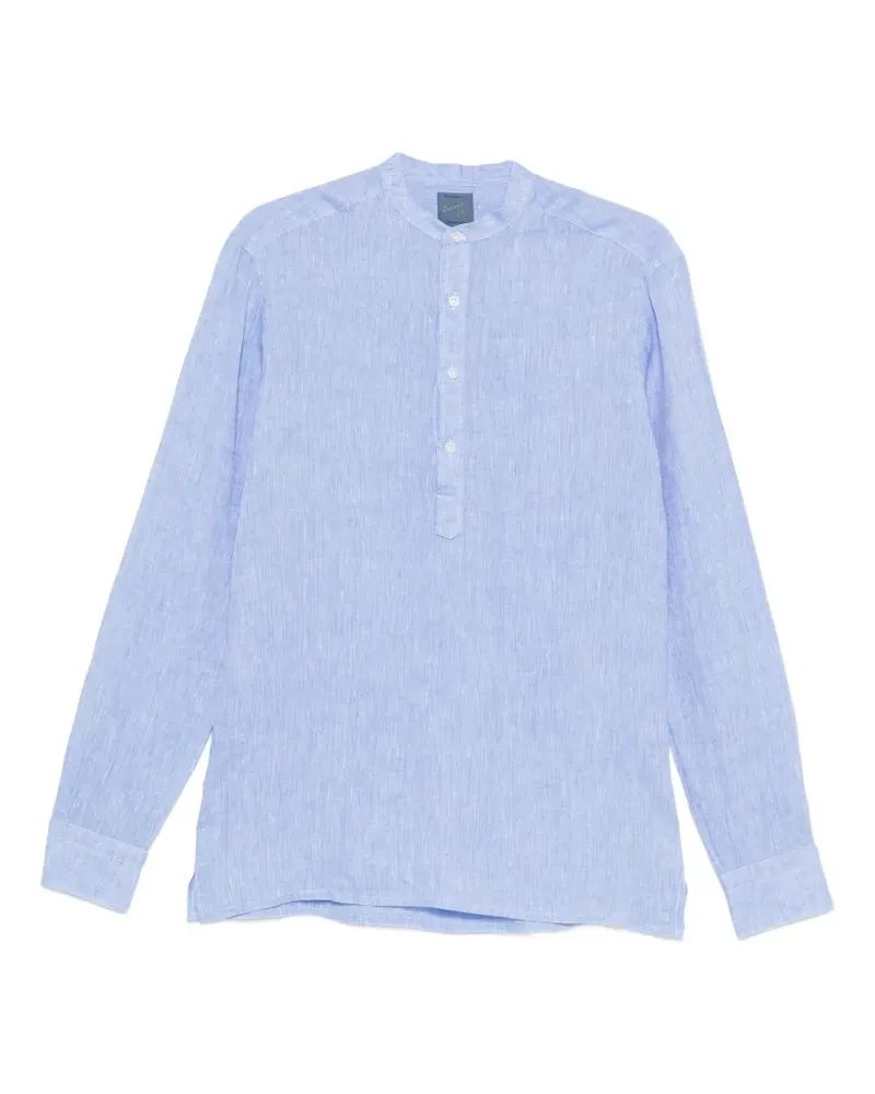 BARBA Hemd mit rundem Ausschnitt - Blau Blau
