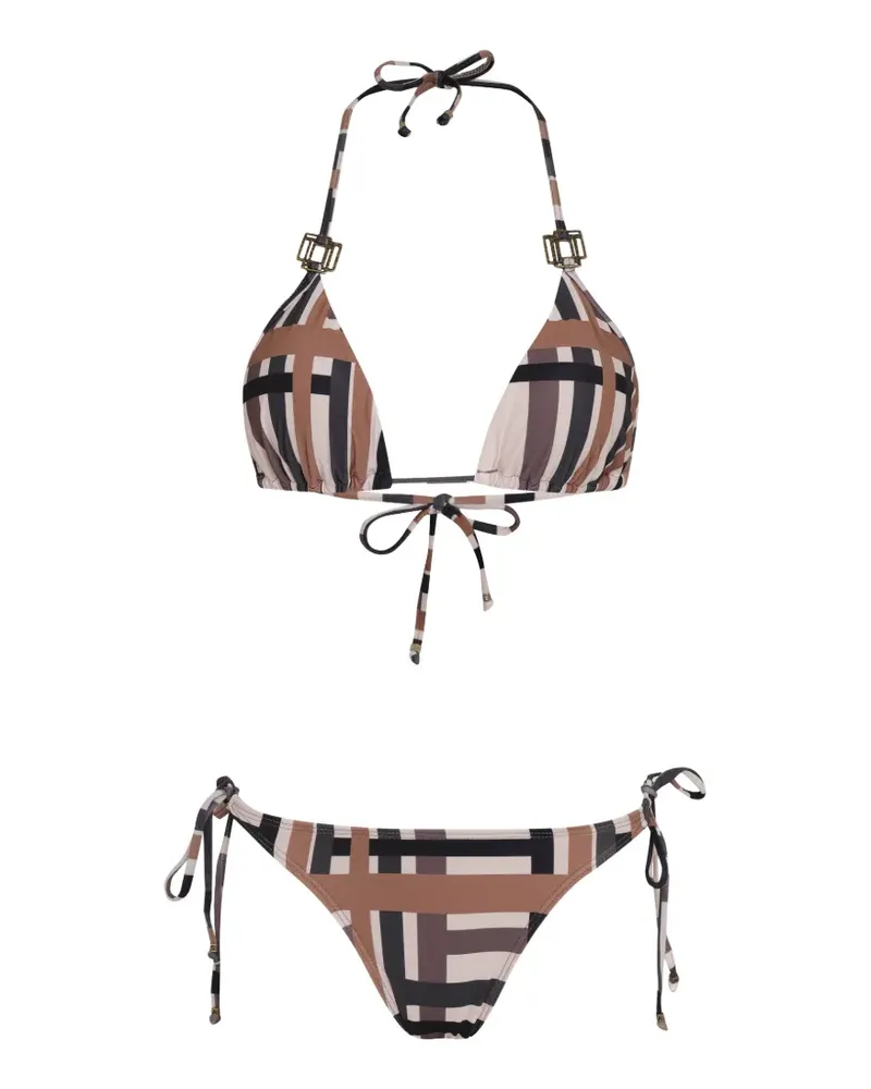 Amir Slama plaid-pattern tie bikini set - Nude Nude