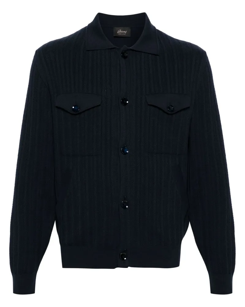 Brioni Cardigan mit klassischem Kragen - Blau Blau