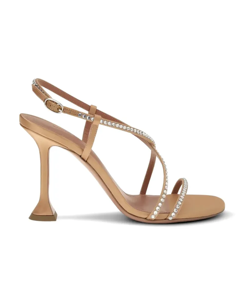 Amina Muaddi Sally crystal-embellished sandals - Nude Nude