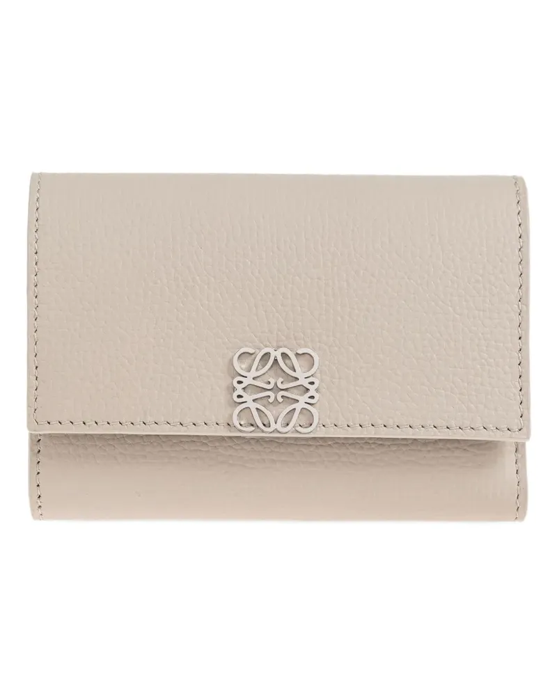 Loewe Anagram trifold leather wallet - Nude Nude