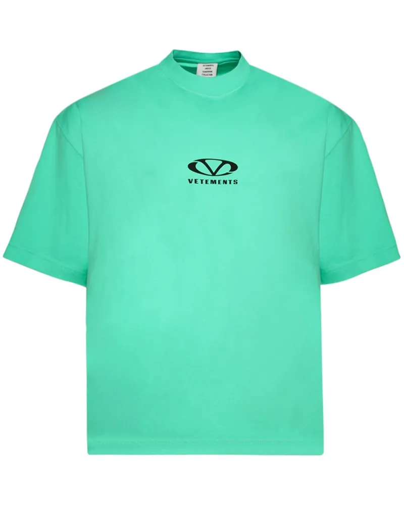 VETEMENTS T-Shirt mit Logo-Print - Grün Grün