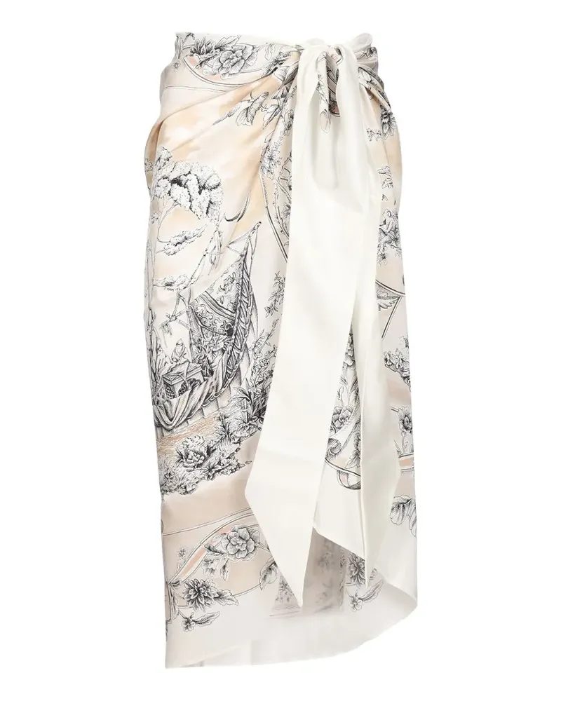 Ferragamo Voyage-print silk pareo - Nude Nude