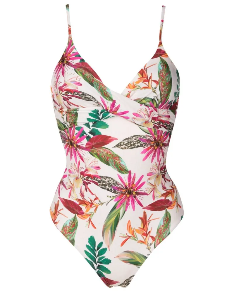 Lygia & Nanny Badeanzug mit Blumen-Print - Weiß Weiß
