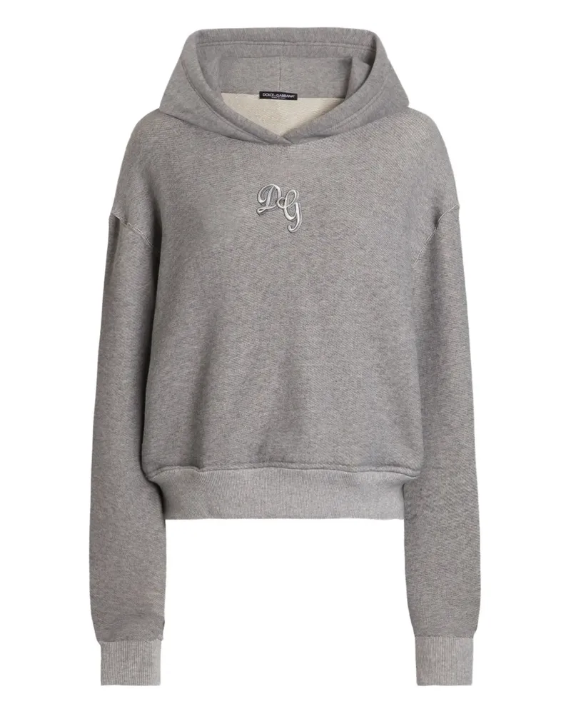 Dolce & Gabbana Hoodie mit Logo-Stickerei - Grau Grau