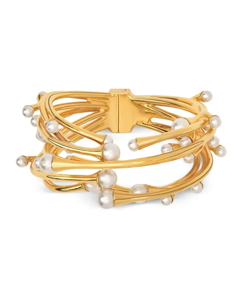 Oscar de la Renta Armreif mit Perlen-Cluster - Gold Gold