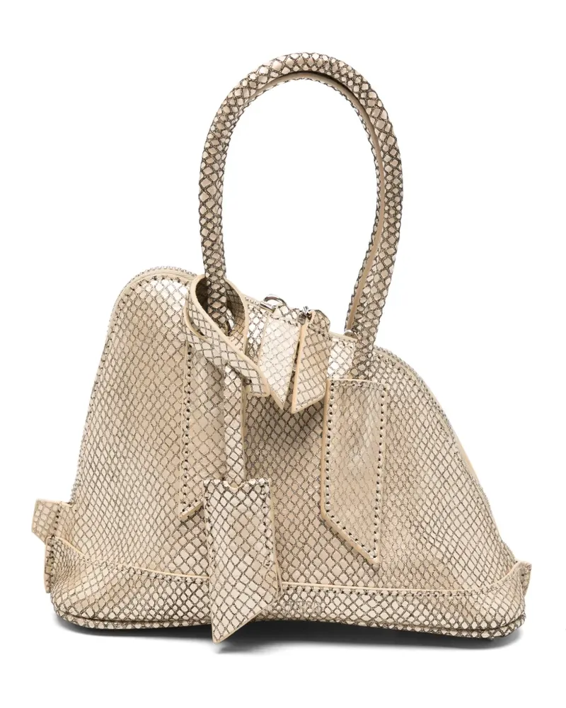 ATTICO Asymmetrische Mini Sant Ambroeus Tote Bag in Schlangenoptik - Gold Gold