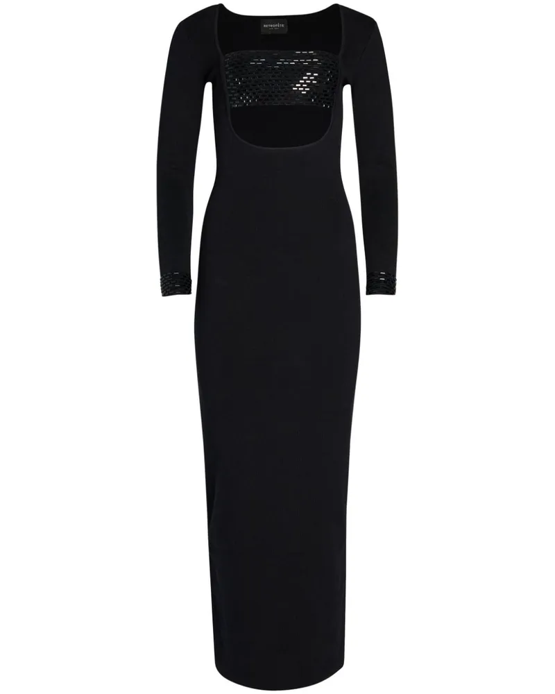 Retrofête Raelle Maxikleid - Schwarz Schwarz