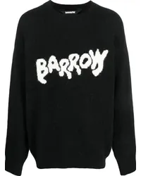 BARROW Pullover mit gebürstetem Intarsien-Logo Schwarz