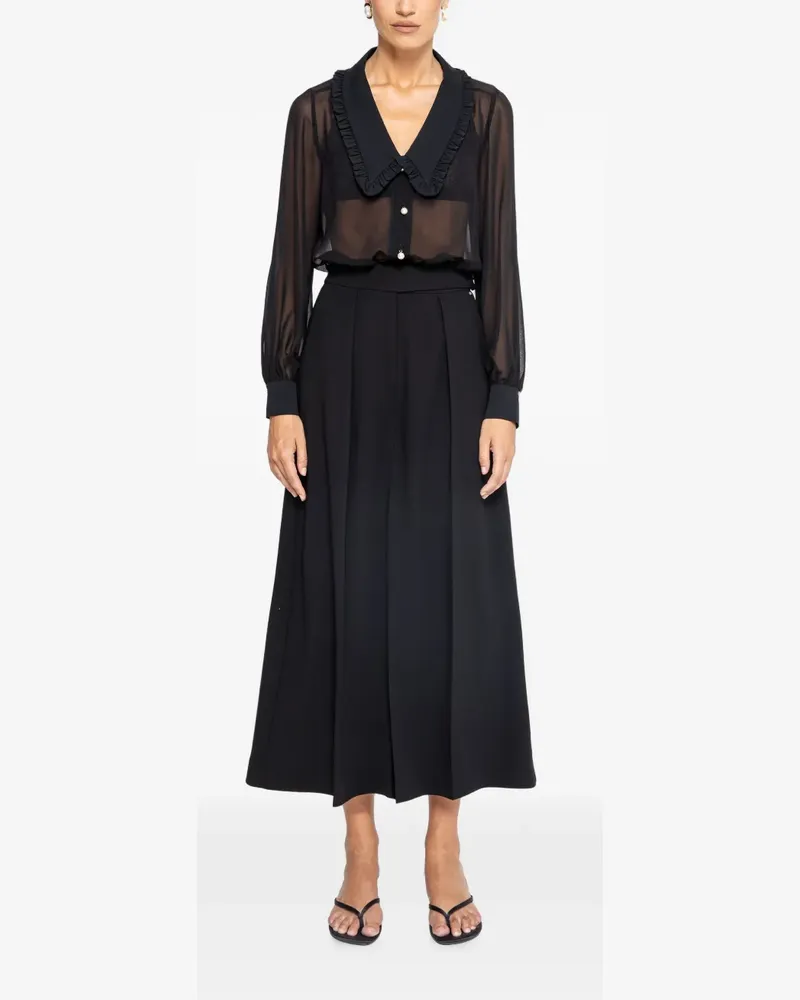 NISSA Chiffonhemd mit Perlendetail - Schwarz Schwarz