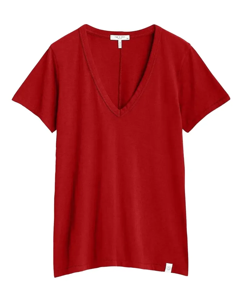 Rag & Bone The Slub V-neck T-shirt - Rot Rot
