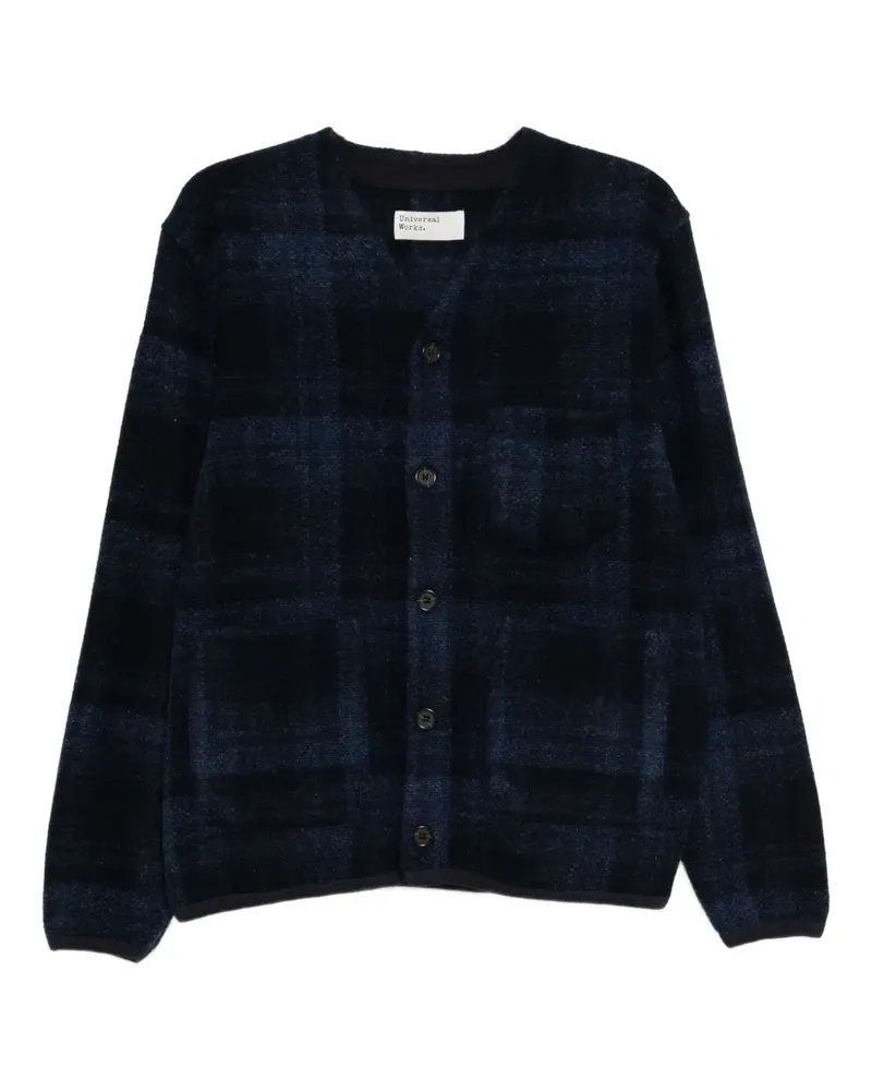 Universal Works Karierter Cardigan - Blau Blau
