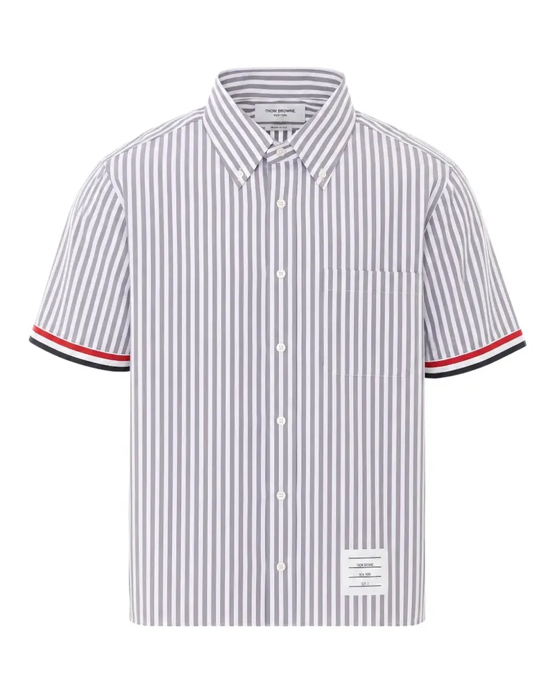 Thom Browne striped short-sleeve shirt - Grau Grau