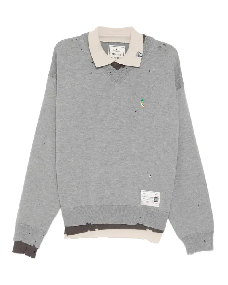 MIHARAYASUHIRO distressed sweatshirt - Nude Nude