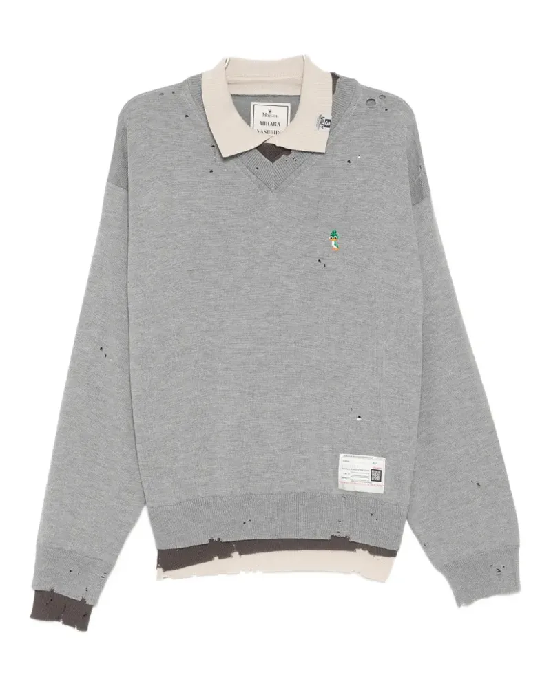 MIHARAYASUHIRO distressed sweatshirt - Nude Nude