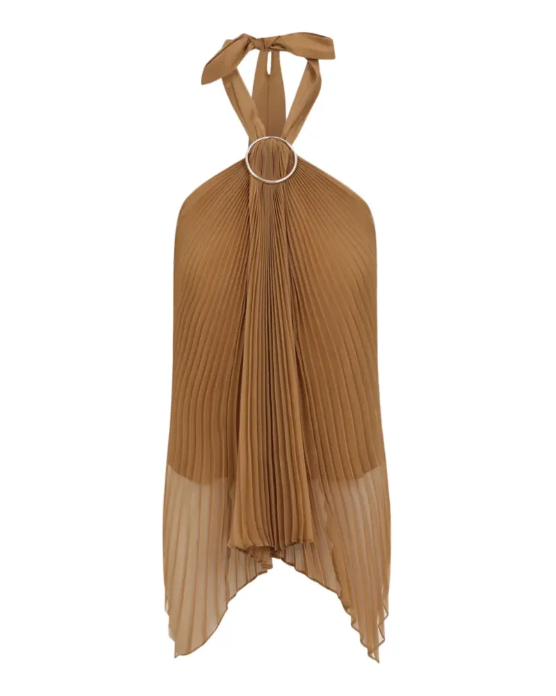 Max Mara ring-detail plissé-effect blouse - Nude Nude