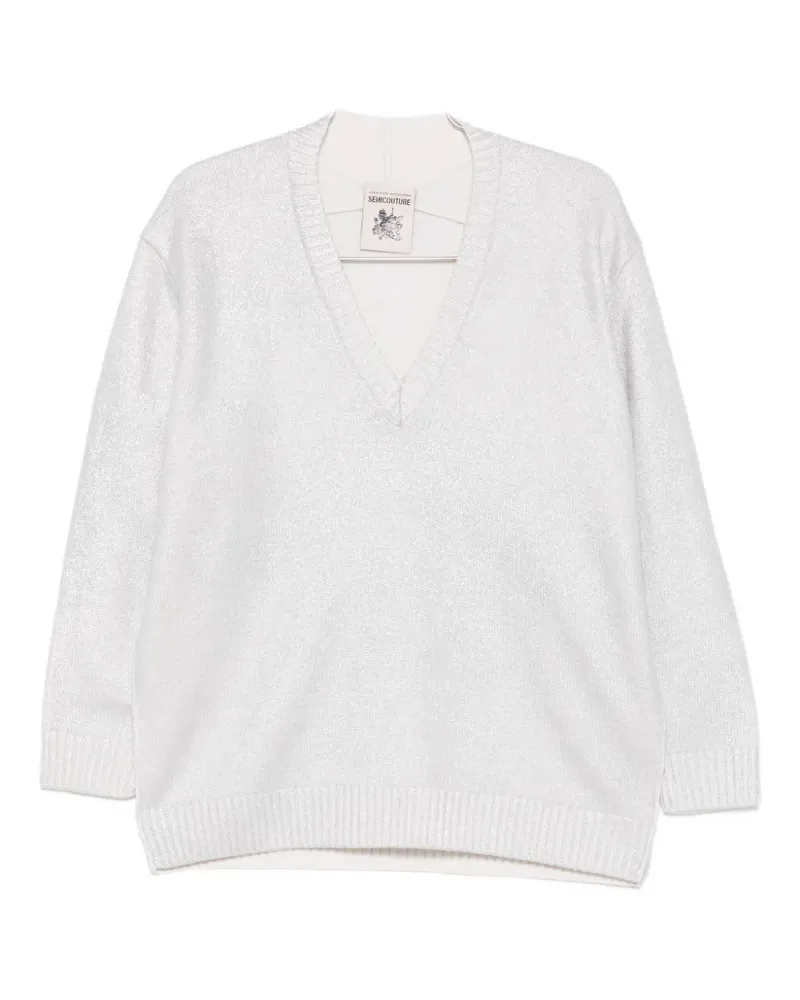 Semicouture Faustina V-neck sweater - Grau Grau