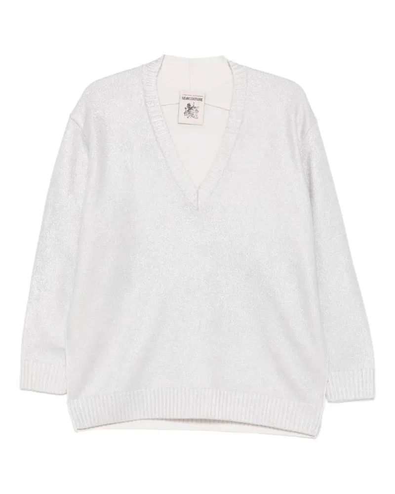 Semicouture Faustina V-neck sweater - Grau Grau