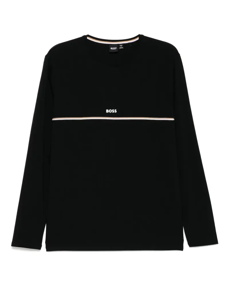 HUGO BOSS Langarmshirt mit Logo-Print - Schwarz Schwarz