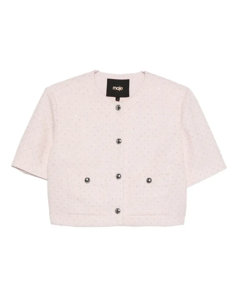 Maje sequin-embellished cropped jacket - Rosa Rosa