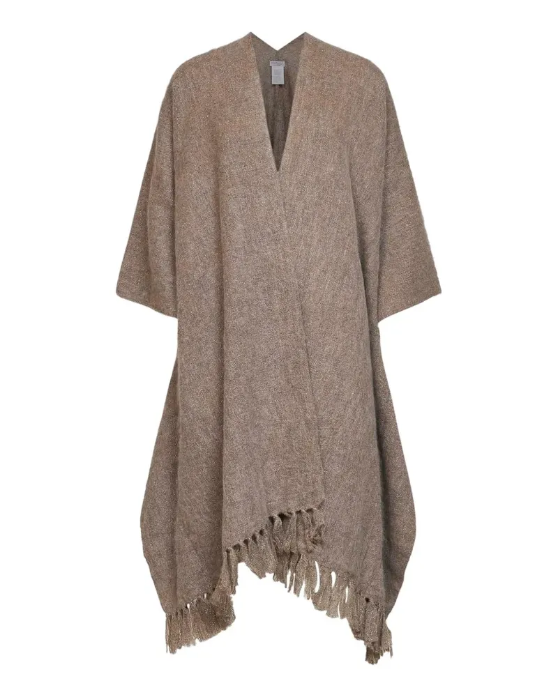 Brunello Cucinelli tassel-hem kimono-sleeve jacket - Nude Nude