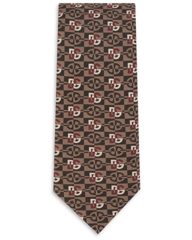 Dolce & Gabbana Jacquard-Krawatte aus Seide - Braun Braun