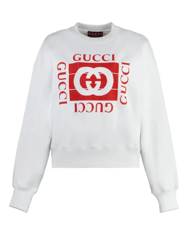 Gucci Sweatshirt mit beflocktem Logo - Weiß Weiß