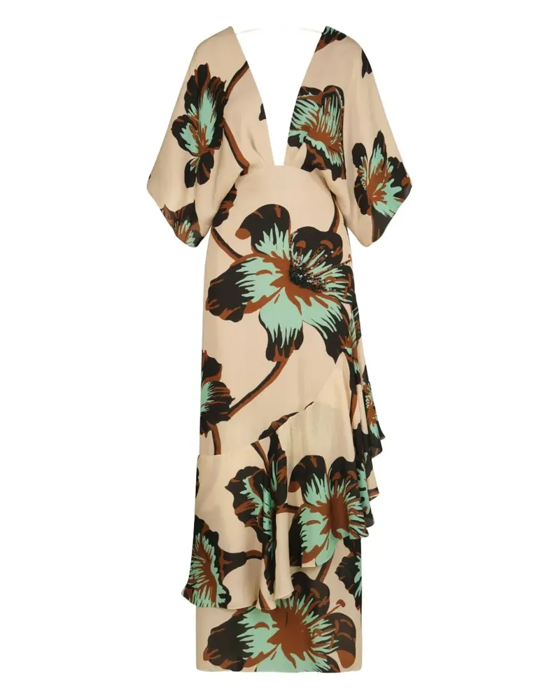 Johanna Ortiz Gerüschtes Tesoro Escondido Kleid - Nude Nude