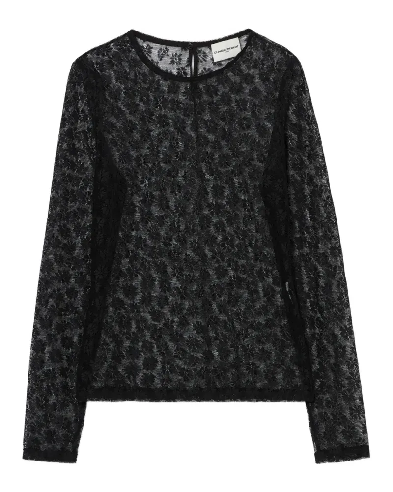 Claudie Pierlot Oberteil mit Spitze - Schwarz Schwarz