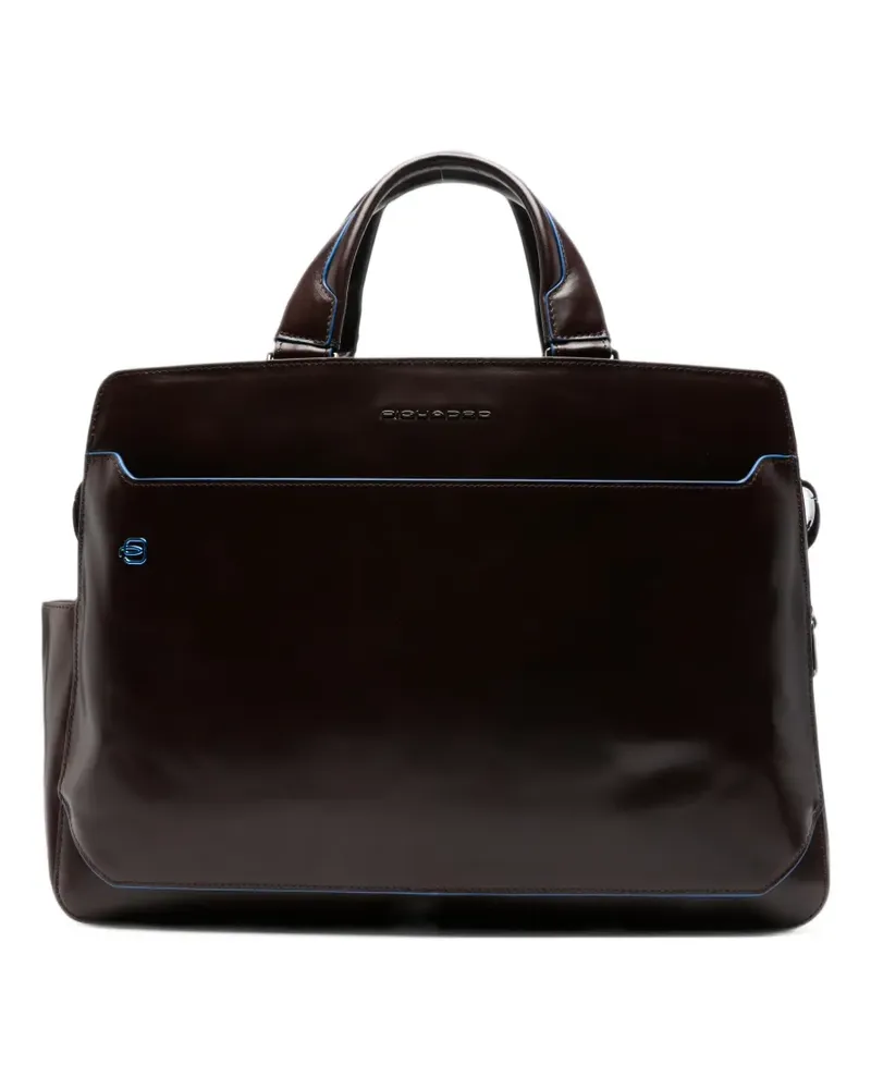 Piquadro Blue Square logo-plaque laptop bag - Braun Braun
