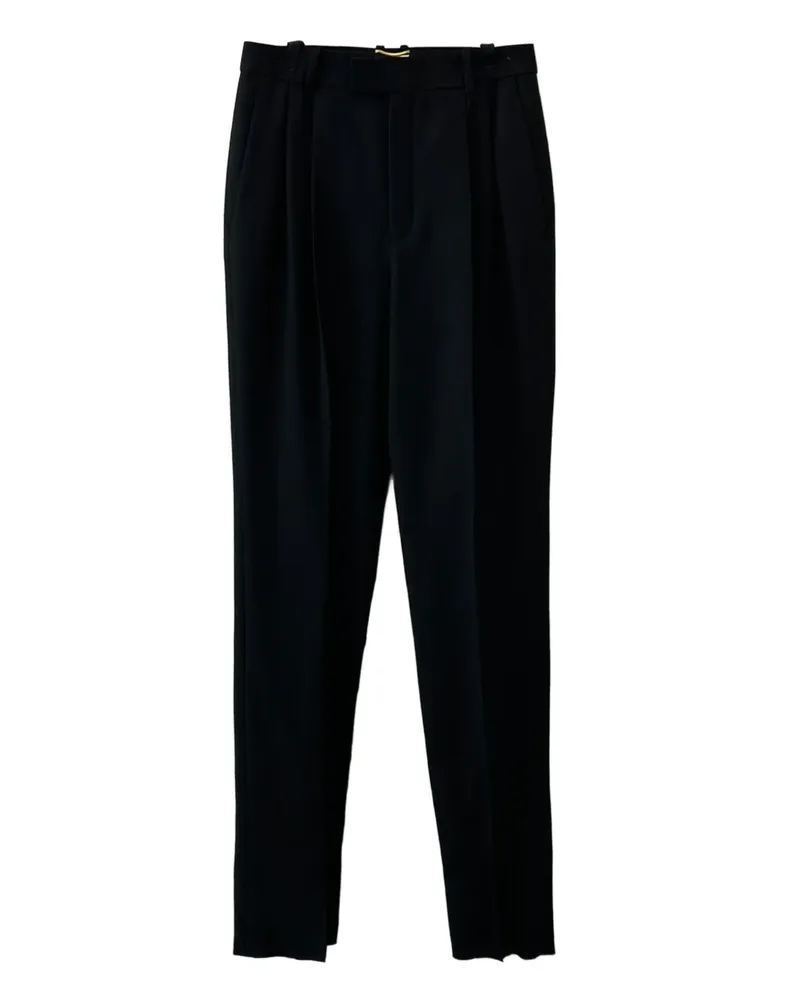 Saint Laurent Hose mit Falten - Schwarz Schwarz