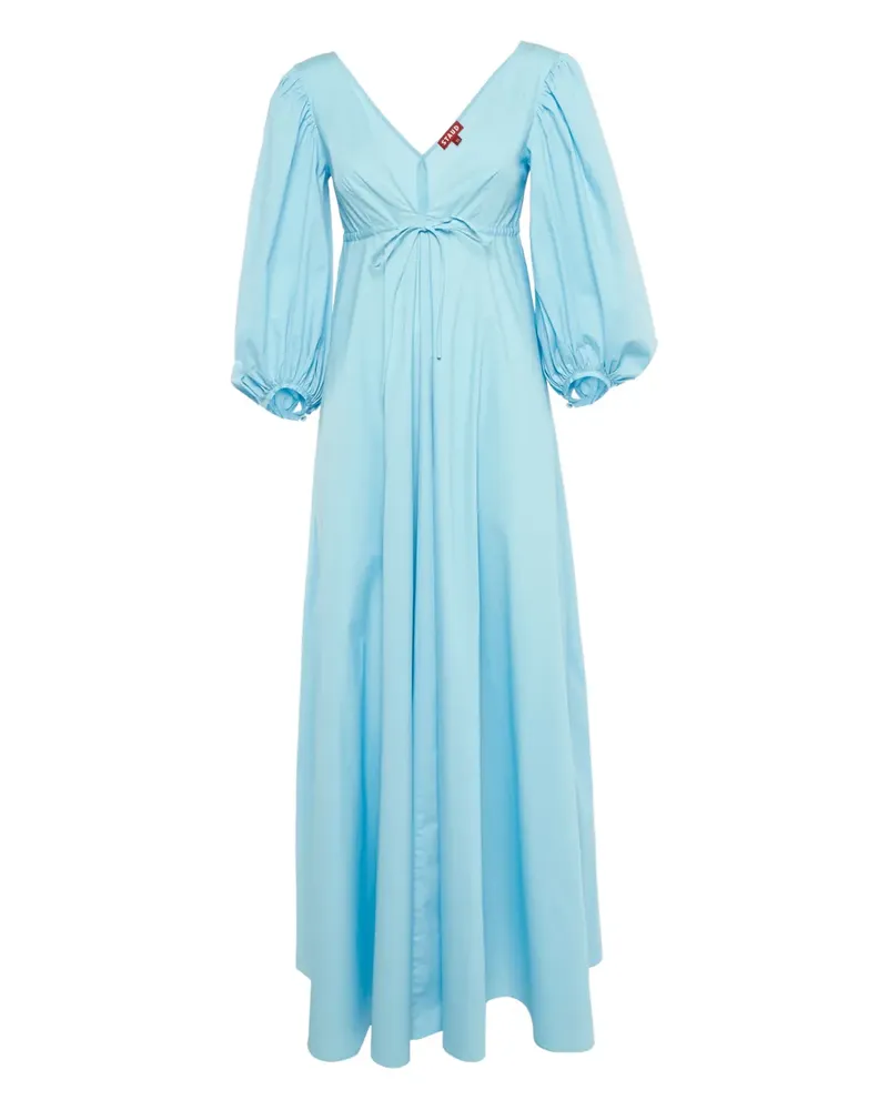 STAUD Tie-up cotton dress - Blau Blau