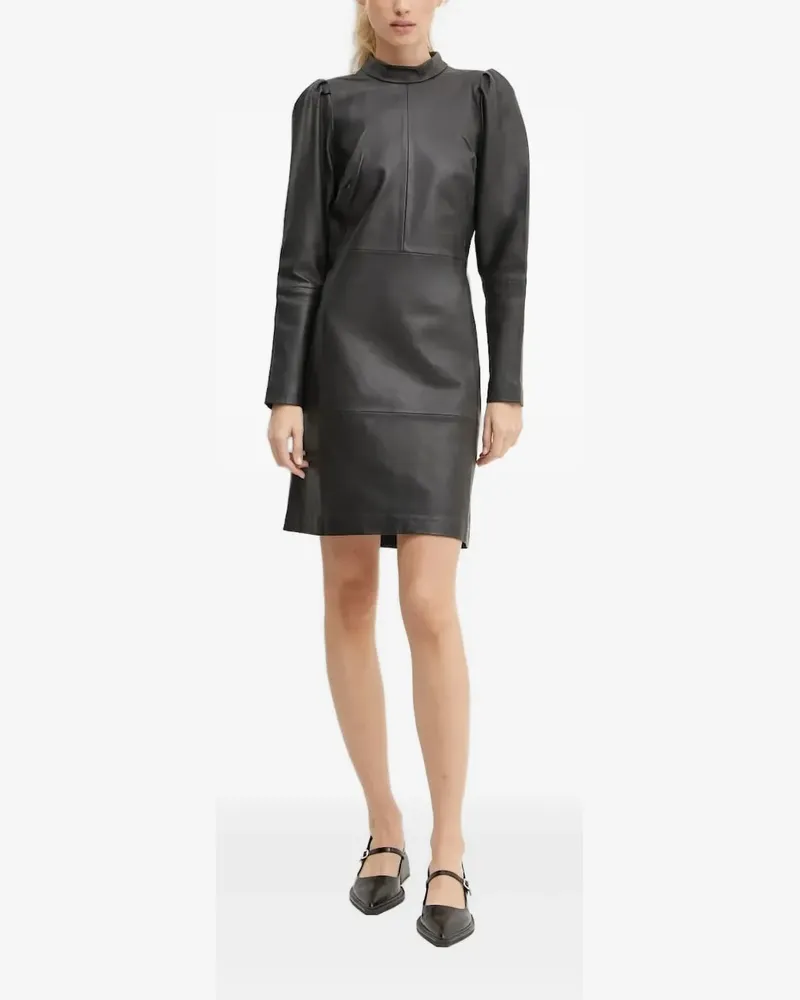 BRUUNS BAZAAR Minikleid aus Leder - Schwarz Schwarz