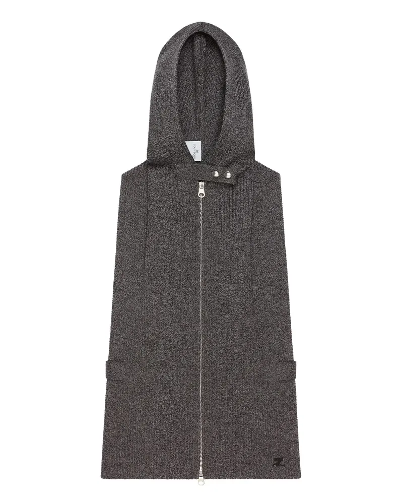 Courrèges Kapuzenweste mit Reißverschluss - Grau Grau
