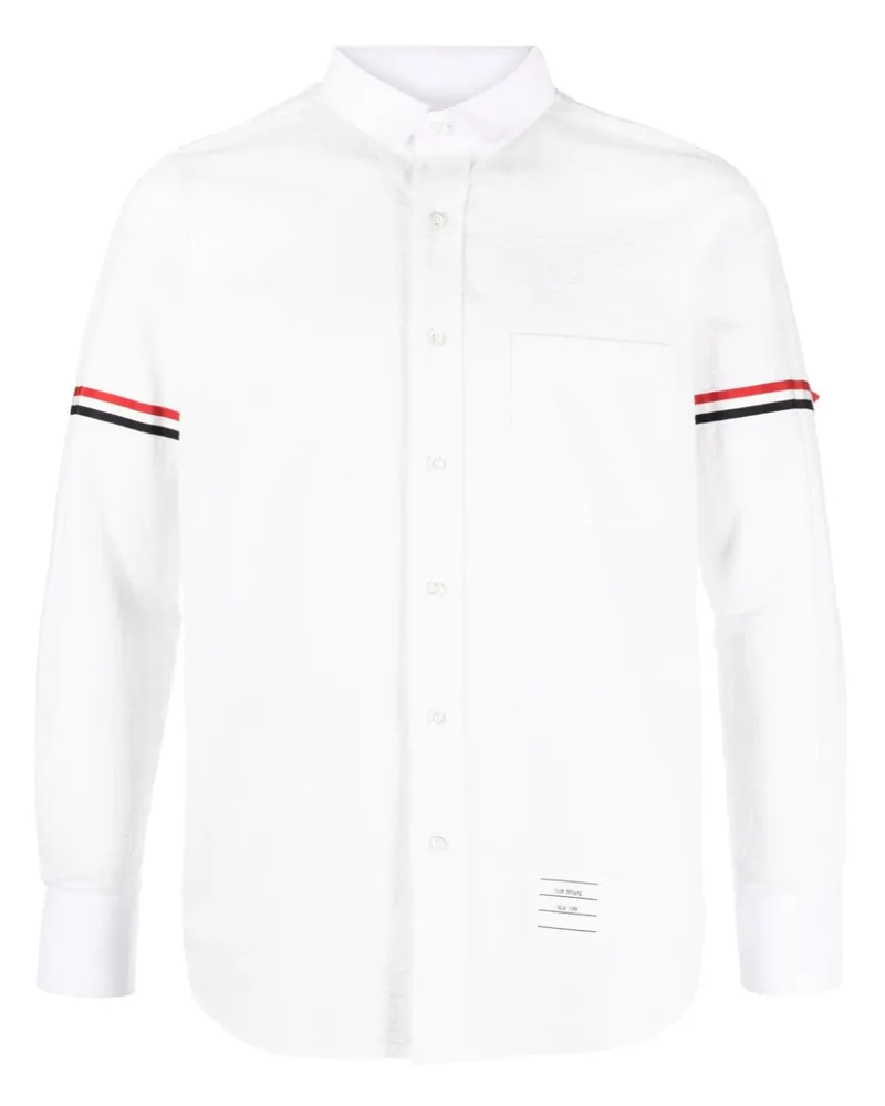 Thom Browne Seersucker-Hemd mit Armbinden - Weiß Weiß