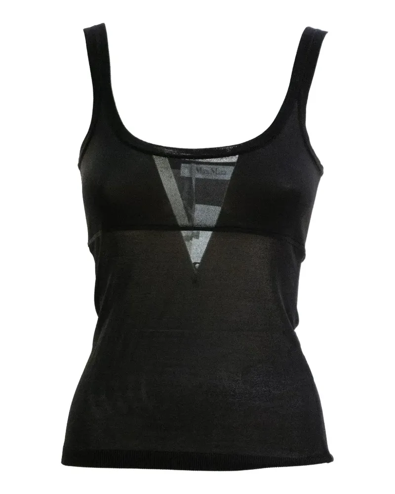 Max Mara sheer-panel tank top - Schwarz Schwarz