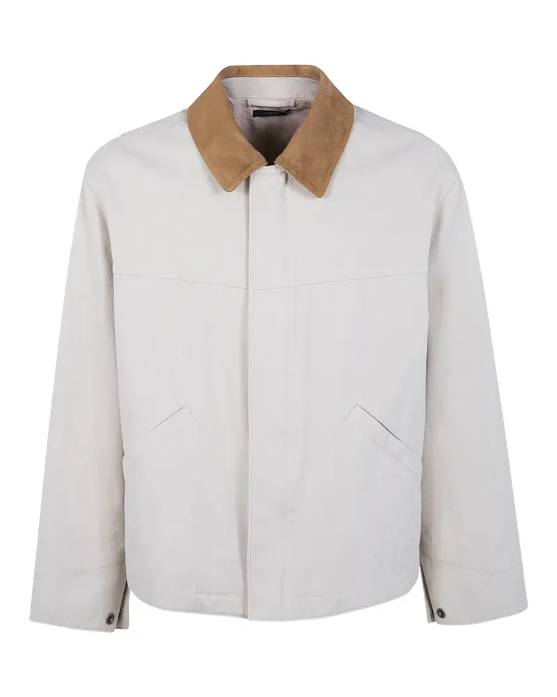 Tom Ford suede-collar shirt jacket - Nude Nude