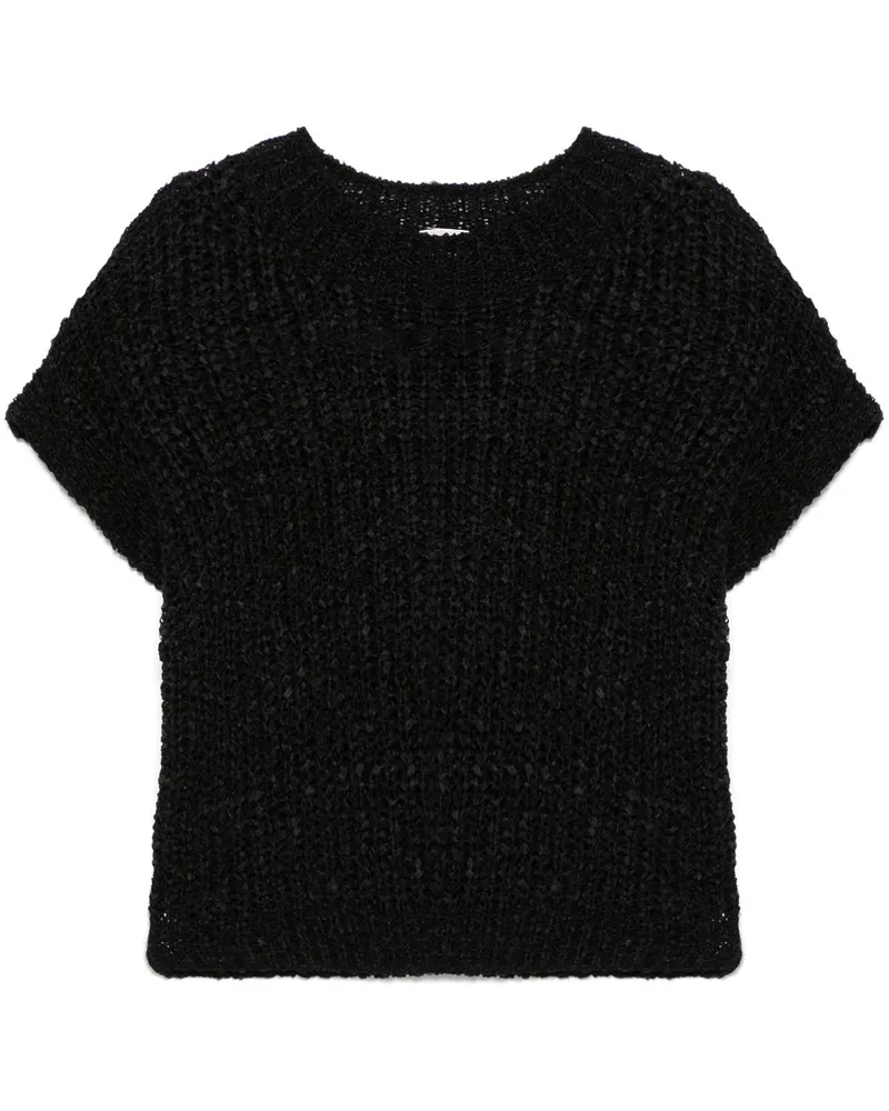 AGNONA Gestricktes T-Shirt - Schwarz Schwarz