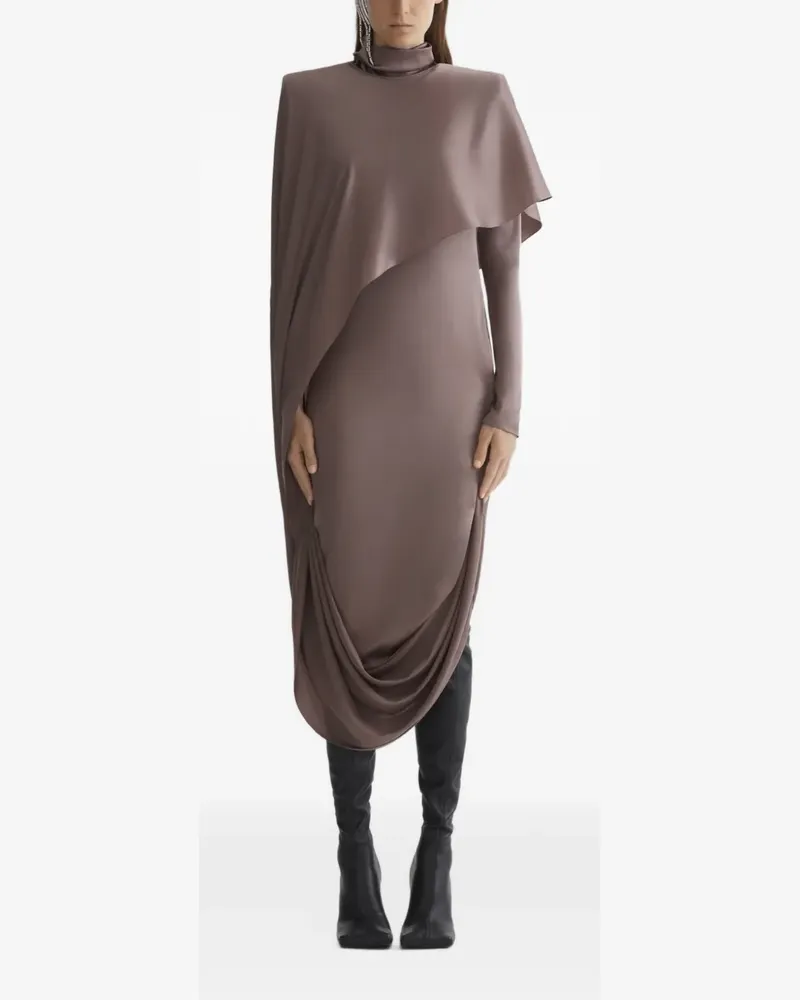 Thierry Mugler Kleid mit Stehkragen - Braun Braun