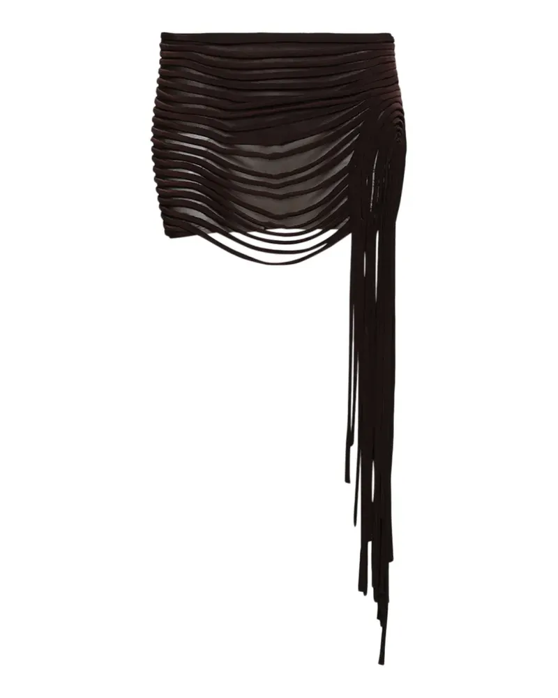 DI PETSA Unravelling fringed skirt - Braun Braun