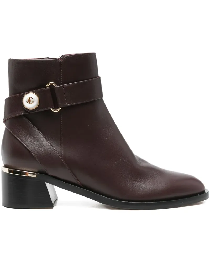 Jimmy Choo Noor Stiefel mit Perlenverzierung 45mm - Rot Rot