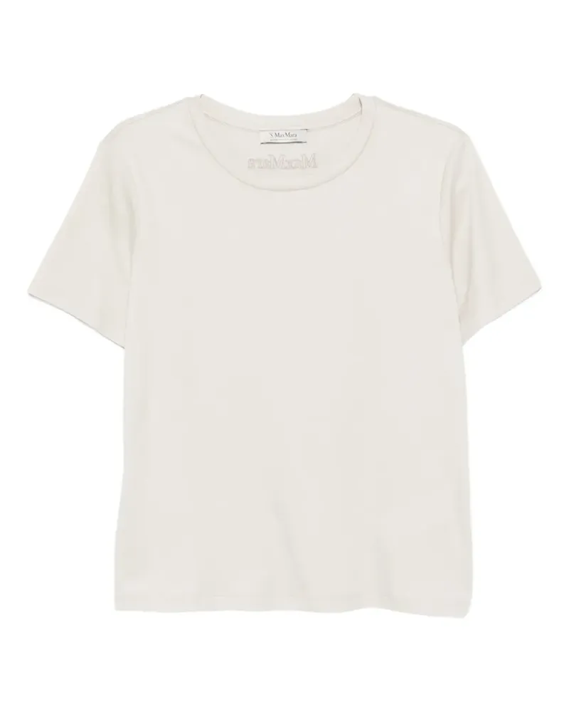 Max Mara Max Mara crew-neck logo-embroidered T-shirt - Weiß Weiß