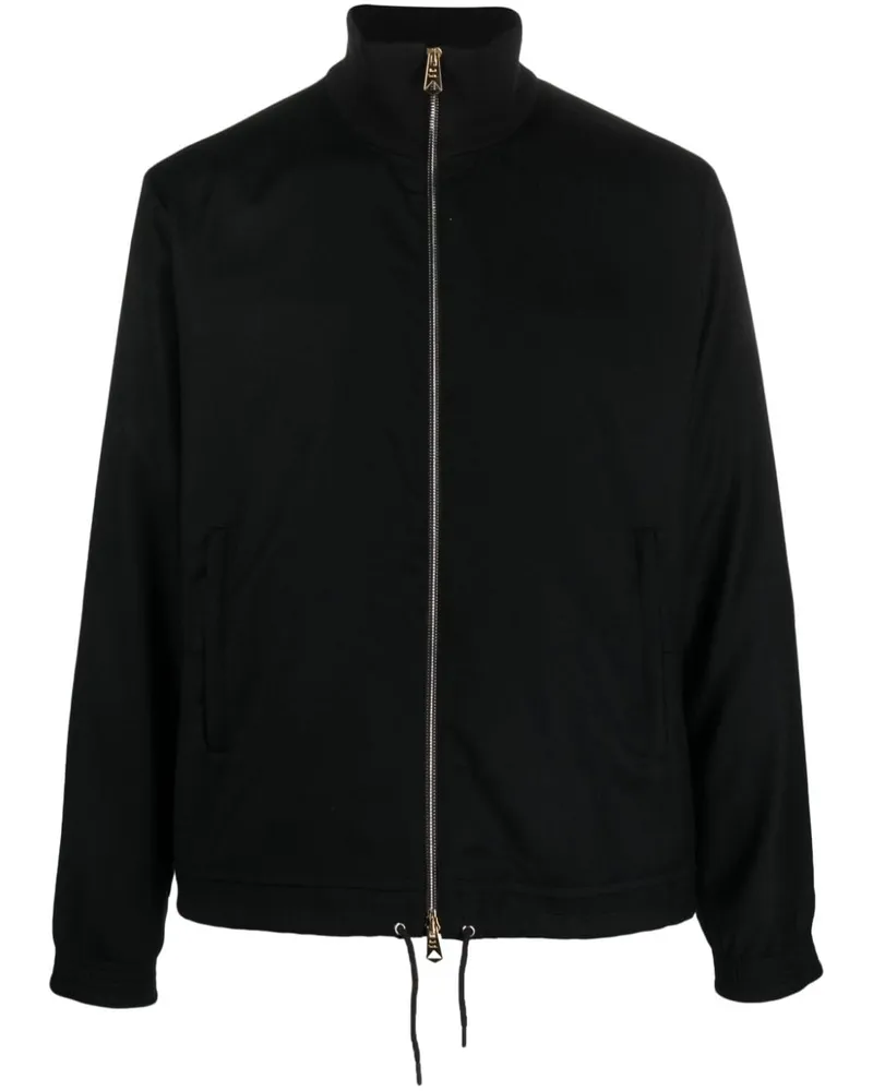 Paul Smith Jersey-Bomberjacke mit geripptem Kragen - Schwarz Schwarz