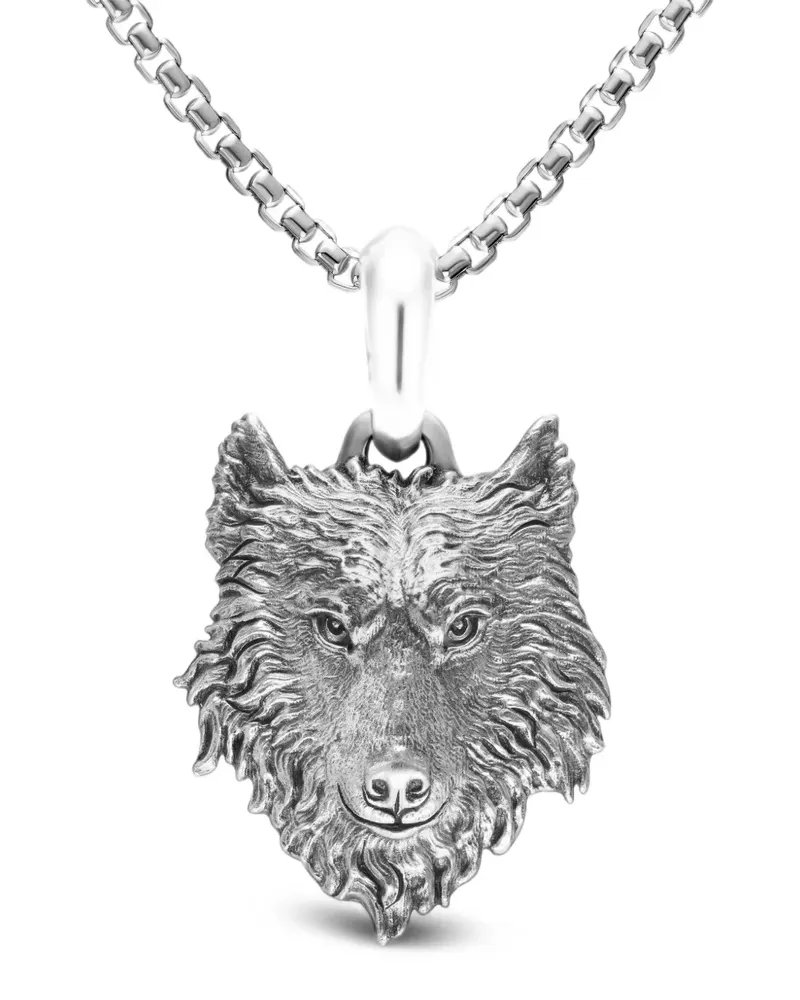 David Yurman Petrus® Halskette mit Wolf-Amulett - Silber Silber